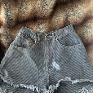 Pepe Jeans Black Striped Denim Shorts